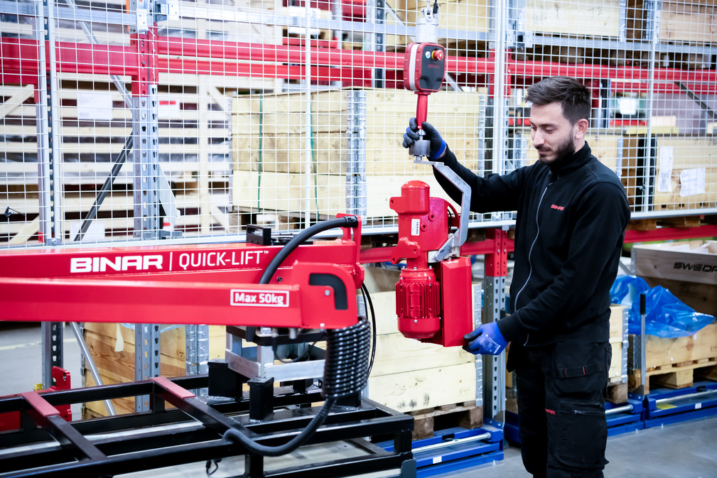 Binar Handling with its ergonomic products like the Quick-Lift Arm is now part of the Schmalz Group.