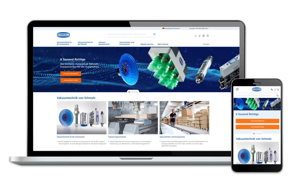 Products, knowledge, applications – Schmalz has revamped its website and now offers significantly more value.