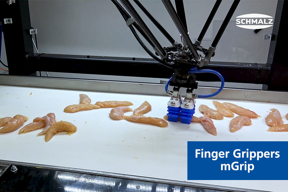 Pick and Place von Hähnchenfilets mit dem Fingergreifer mGrip