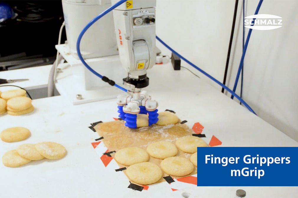 Pick and Place of Sugar Cookies Using the Finger Gripper mGrip
