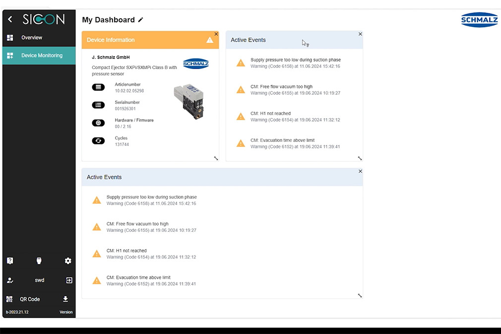 Schmalz Connect Suite - Device Monitoring