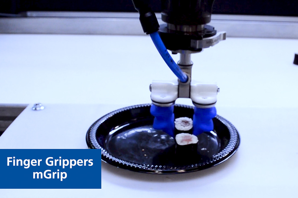 Pick and Place of Sushi Rolls Using the Finger Gripper mGrip
