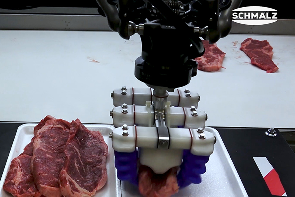 Pick and Stack of Beef Loins - Strip Steaks Using the Finger Gripper mGrip