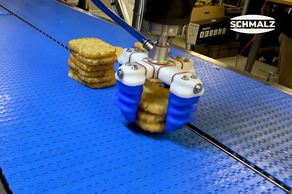 Pick and Stack of Hash Brown Patties Using the Finger Gripper mGrip