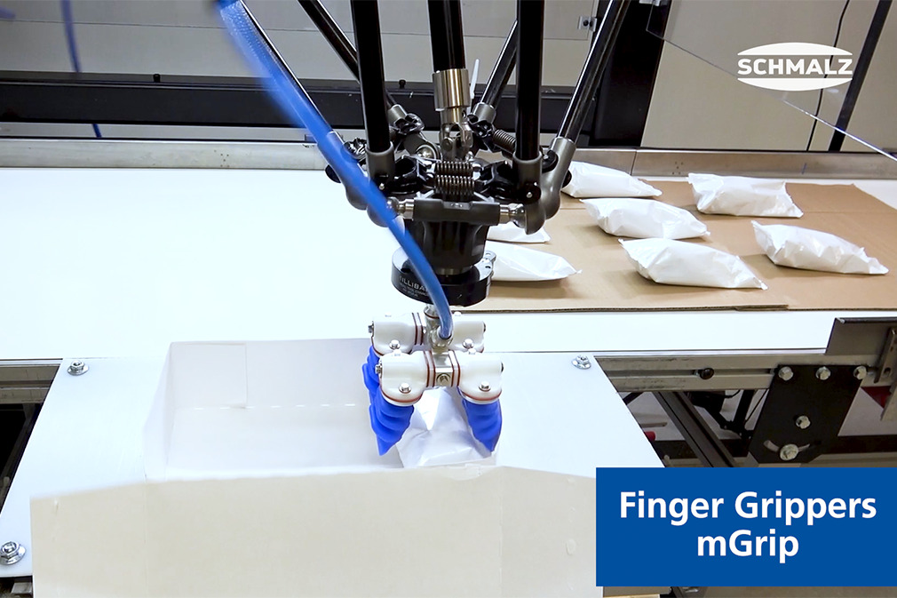 Pick and Stack von verpackten Eistüten mit dem Fingergreifer mGrip