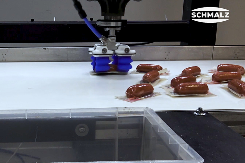 Pick and Place of Packaged Sausages Using the Finger Gripper mGrip
