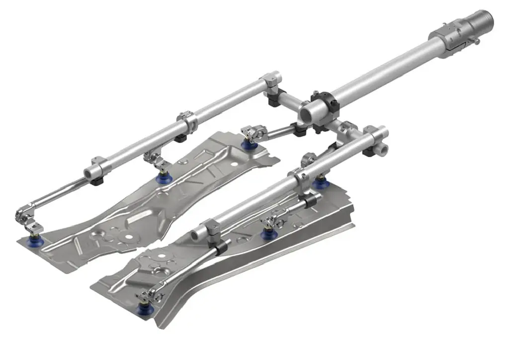 In hochdynamischen Prozessen mit maximaler Ausbringungsmenge in Presswerk und Karosseriebau überzeugt das Tooling-System SXT.