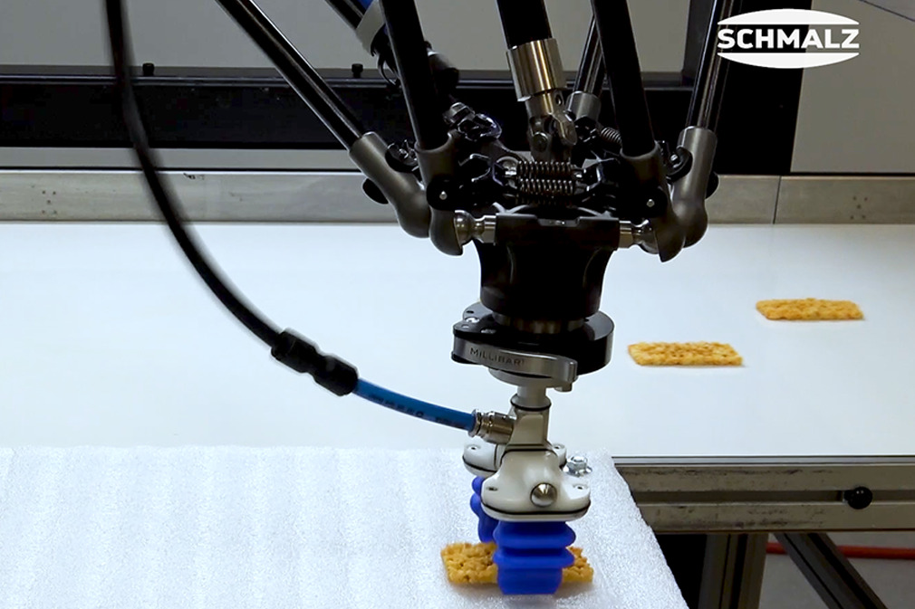 Pick and Place of Cheese Snack Bars Using the Finger Gripper mGrip