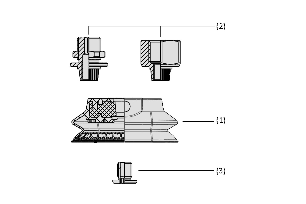 Bellows Suction Cups SAOXB (oval)